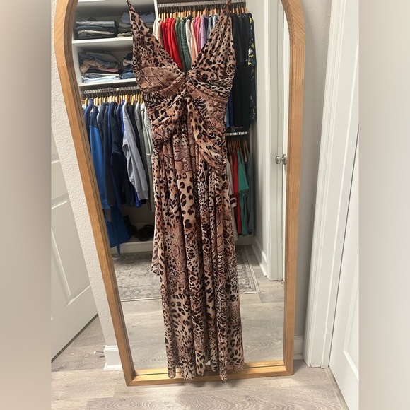 Michael Costello x REVOLVE Natalia Gown in Brown Animal Medley - Picture 11 of 11